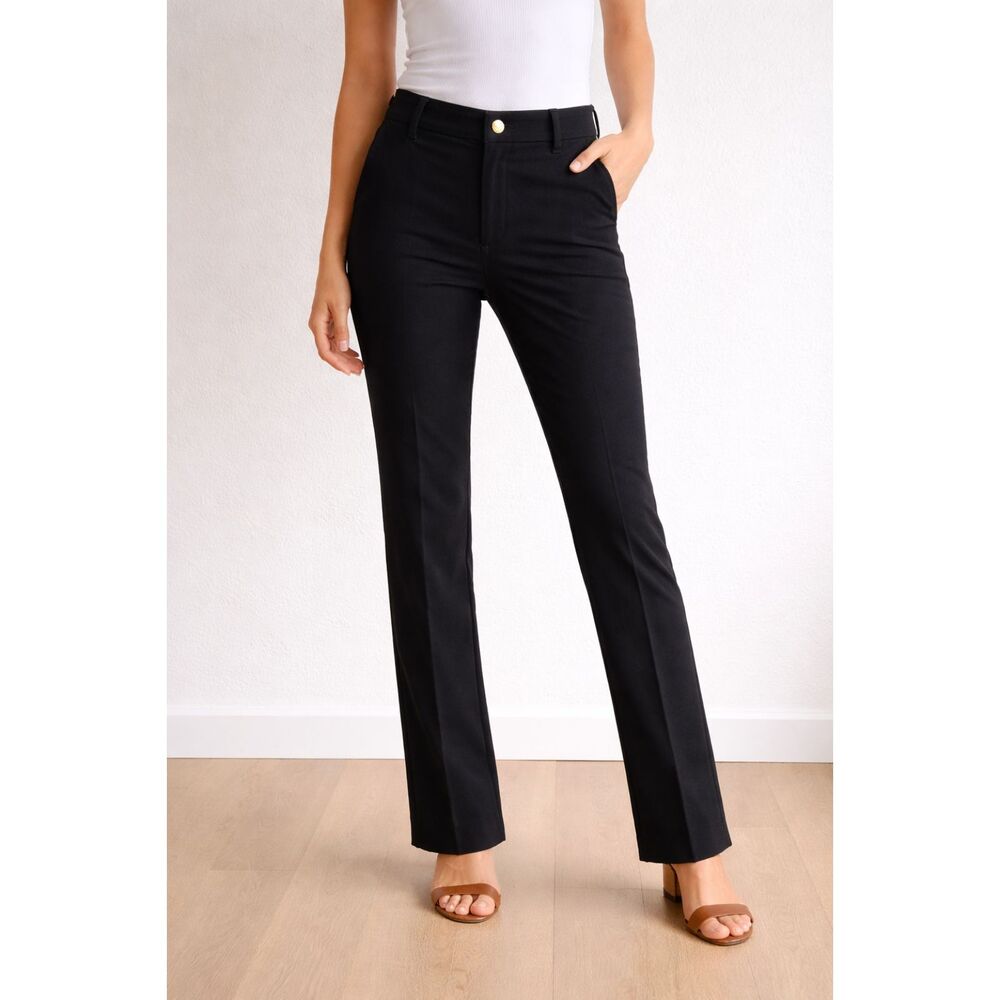 LAUREN RALPH LAUREN Green Label Black Straight Leg Trouser Pants Womens 4 Petite